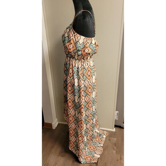 Lavender Brown Maxi Dress Multi-Color Adjustable Straps Size M MSRP $177 - Picture 3 of 13